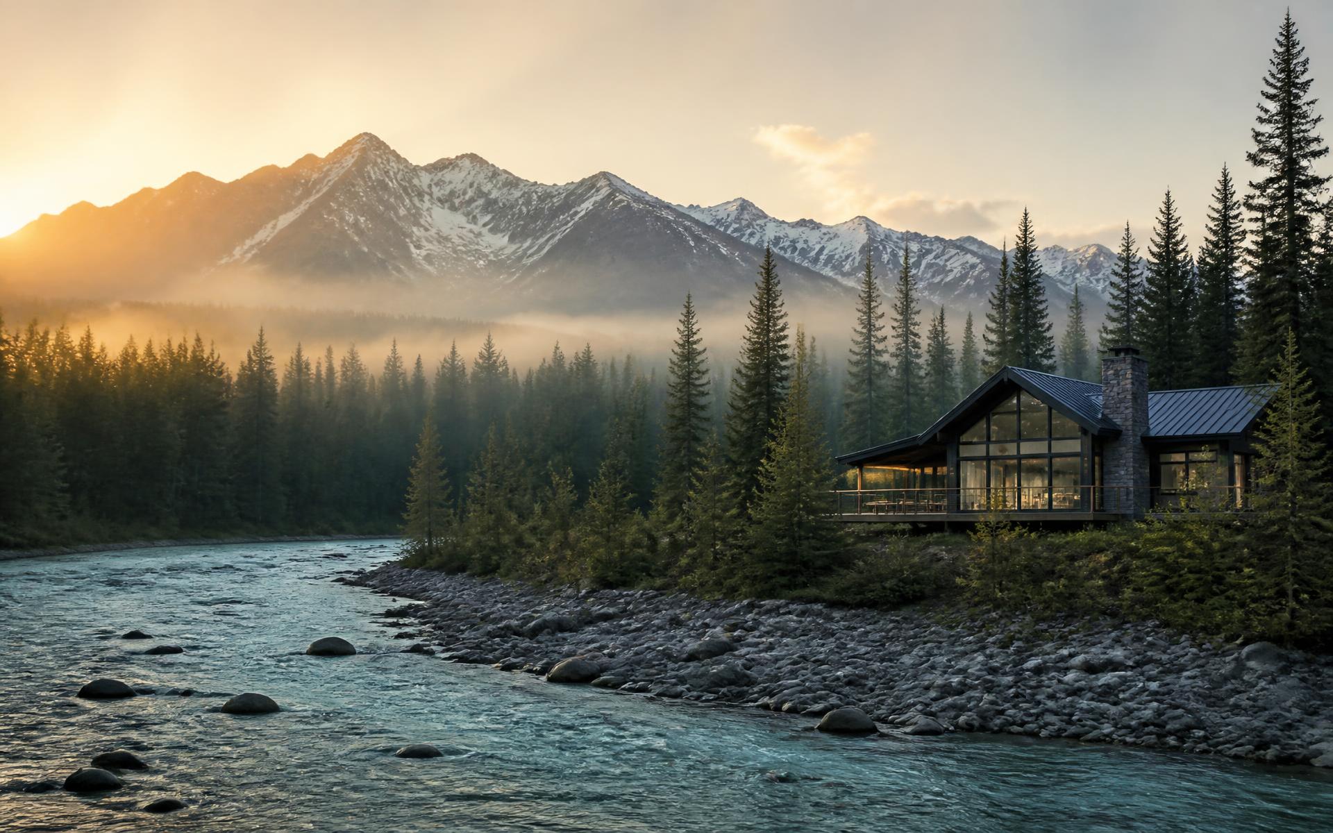 Alaska mountain wilderness and river valley